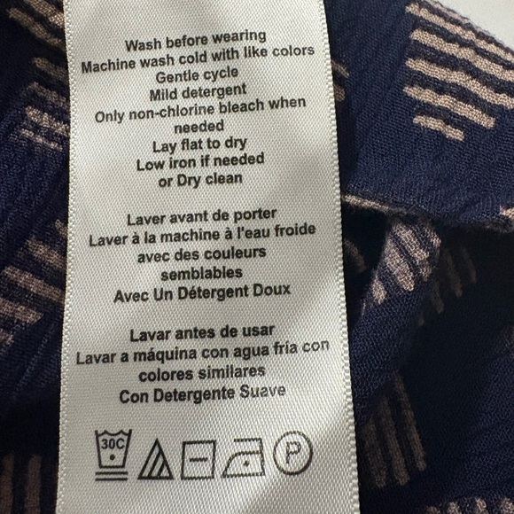 A Pea in the Pod Nursing Mini Sleeveless Blue and Tan Pleated Sundress w Pockets - Picture 9 of 14